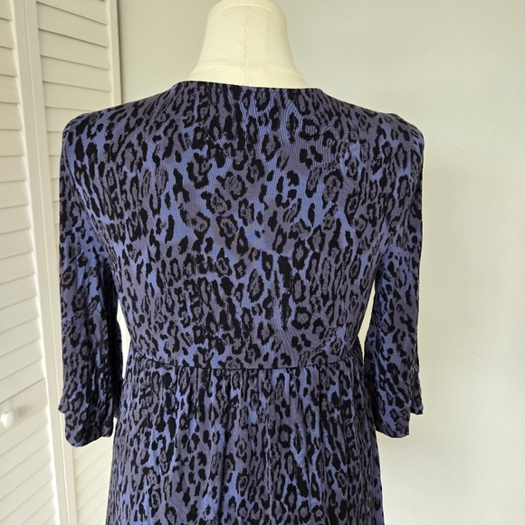 Soma Purple‎ Cheetah Print Babydoll Tunic Top Women's M Mobwife Loungewear Y2K - Picture 11 of 15